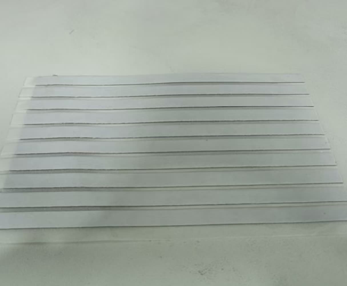 Clear strip material samples